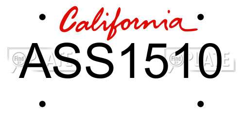 ASS1510 California License Plate