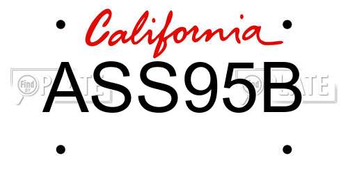 ASS95B California License Plate