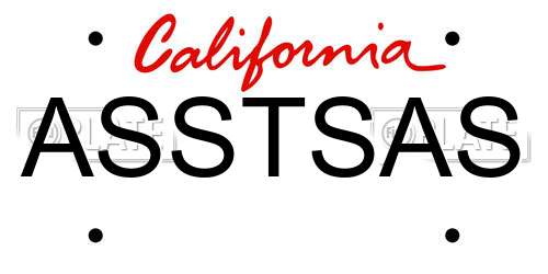 ASSTSAS California License Plate