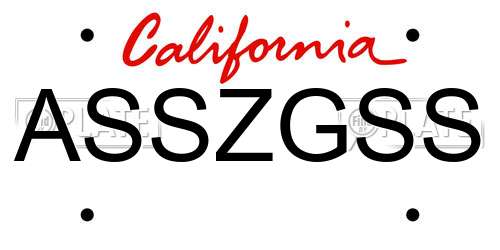 ASSZGSS California License Plate