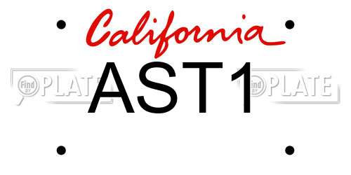 AST1 California License Plate