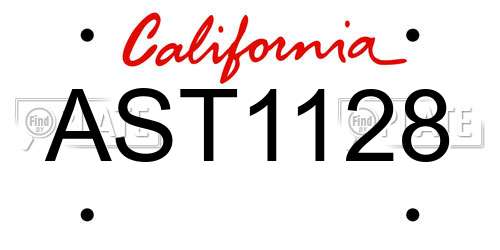 AST1128 California License Plate