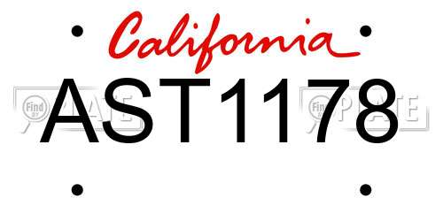 AST1178 California License Plate