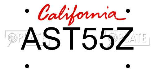 AST55Z California License Plate