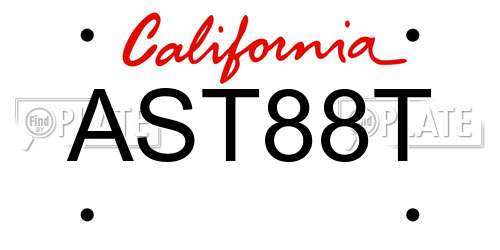 AST88T California License Plate
