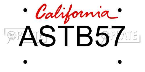 ASTB57 California License Plate