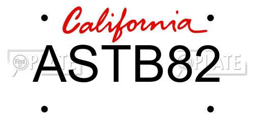 ASTB82 California License Plate