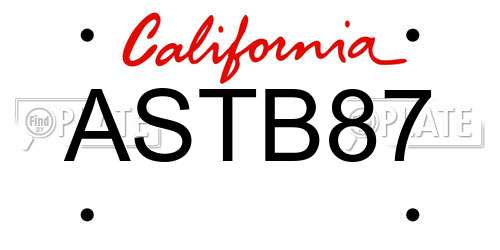 ASTB87 California License Plate