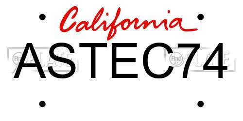 ASTEC74 California License Plate