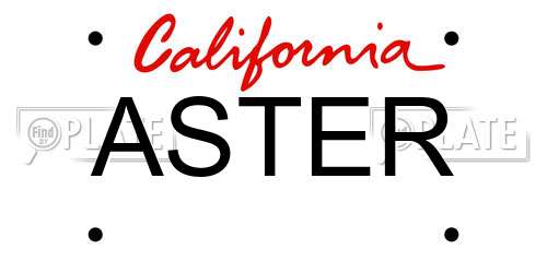 ASTER California License Plate