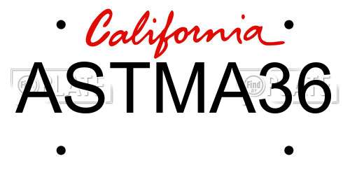 ASTMA36 California License Plate