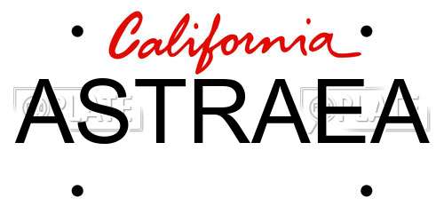 ASTRAEA California License Plate