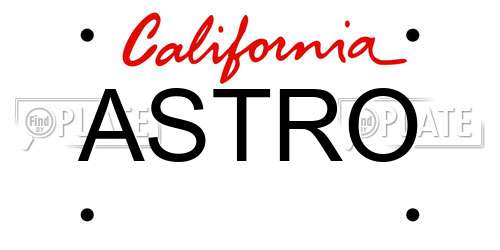 ASTRO California License Plate