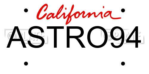 ASTRO94 California License Plate