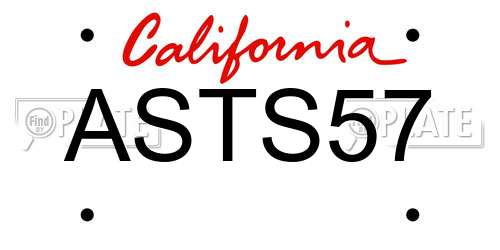 ASTS57 California License Plate