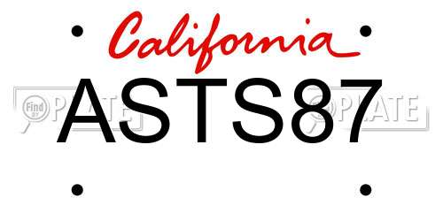 ASTS87 California License Plate