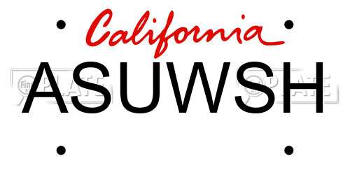 ASUWSH California License Plate