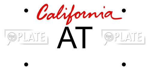AT California License Plate