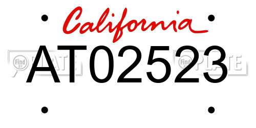 AT02523 California License Plate
