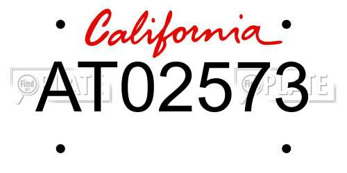 AT02573 California License Plate