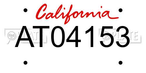AT04153 California License Plate