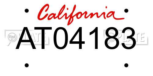 AT04183 California License Plate