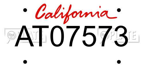 AT07573 California License Plate