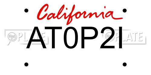 AT0P2I California License Plate