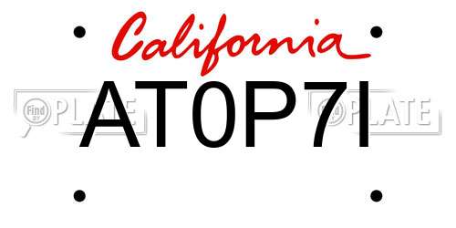 AT0P7I California License Plate