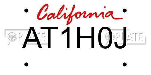 AT1H0J California License Plate