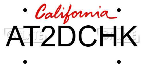 AT2DCHK California License Plate