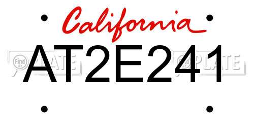 AT2E241 California License Plate