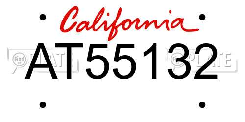 AT55132 California License Plate