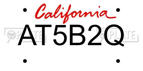 AT5B2Q California License Plate