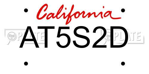 AT5S2D California License Plate