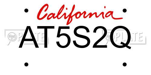 AT5S2Q California License Plate