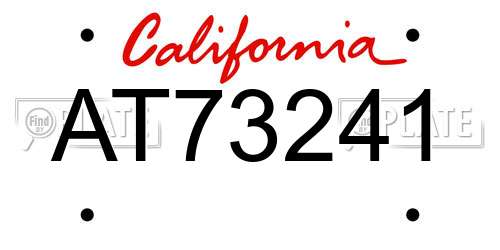 AT73241 California License Plate