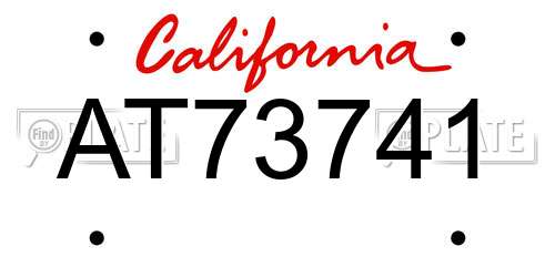 AT73741 California License Plate