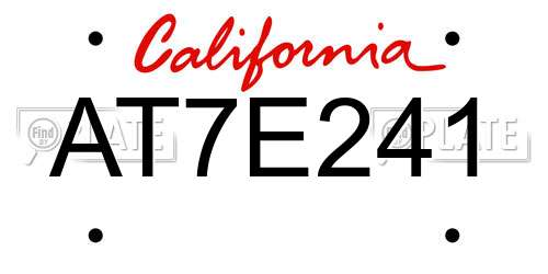 AT7E241 California License Plate