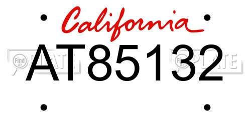 AT85132 California License Plate