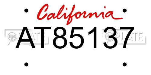 AT85137 California License Plate