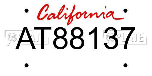 AT88137 California License Plate
