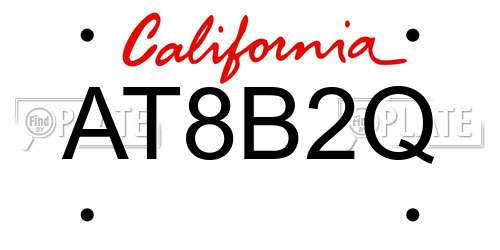 AT8B2Q California License Plate