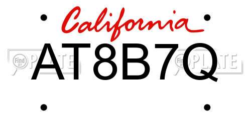 AT8B7Q California License Plate