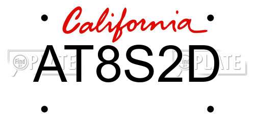 AT8S2D California License Plate