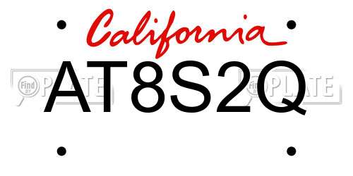 AT8S2Q California License Plate