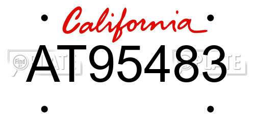 AT95483 California License Plate