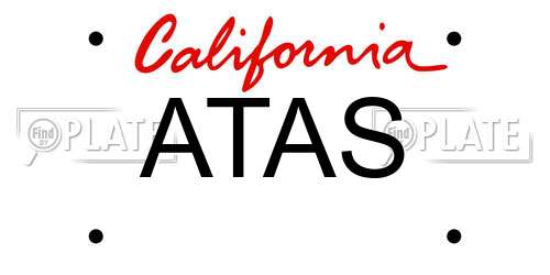 ATAS California License Plate