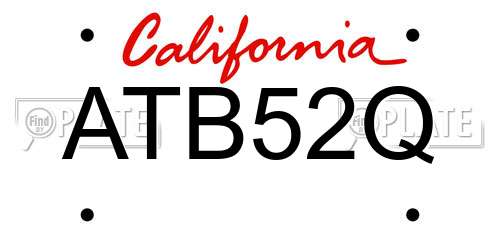 ATB52Q California License Plate