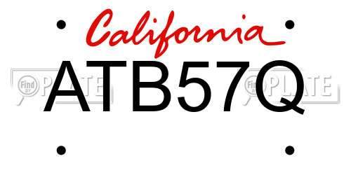 ATB57Q California License Plate